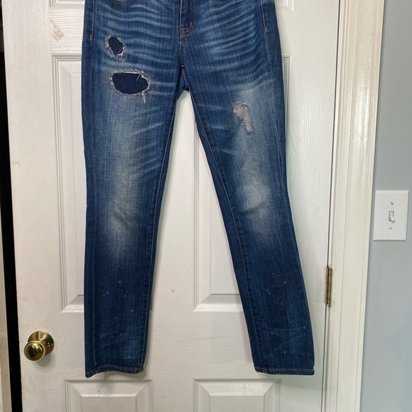 Madewell Slim Straight Boyjean Distressed Boyfriend Paint Splatter Jean, Size 24 - Picture 6 of 9